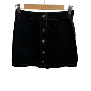 NWT Forever 21 Button Down Black A-Line Mini Skirt